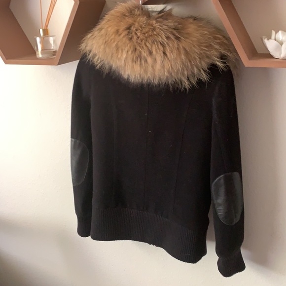 Black wool cashmere coat - Picture 2 of 2